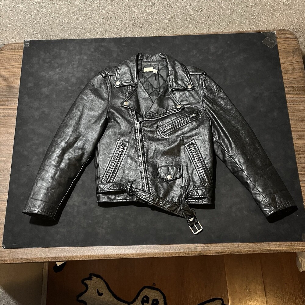 Harley Davidson Leather Jacket Vintage Cycle Queen Perfecto Motorcycle USA 80s